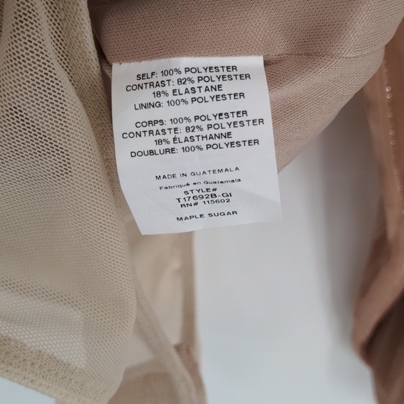 Lush Women's Bodysuit‎ Size Small Rose Gold Long Sleeve Ruffle Faux Wrap V Neck - Picture 9 of 16